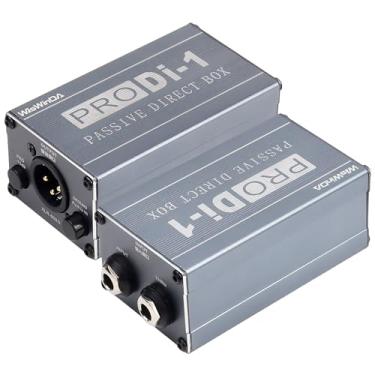 Imagem de Caixa direta estéreo passiva canal único Pro XLR entrada 1/10.2 cm saída baixa distorção fase livre distorção distorção para instrumentos musicais (Single Channel Pro Passive Direct Box)