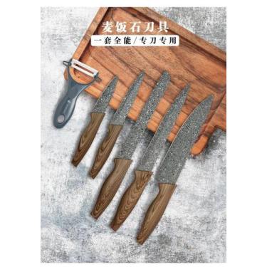 Imagem de Kit Faca Churrasco Faqueiro 6 Pçs Inox Antiaderente - FACAMADEIRA