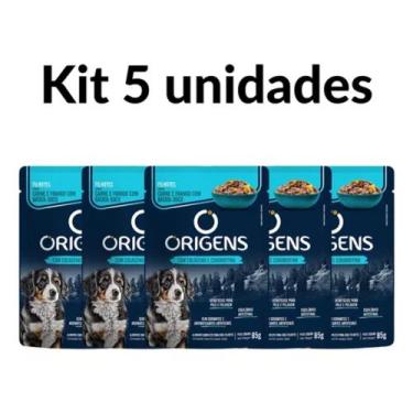Imagem de Kit 5un Sachê Origens Cães Filhotes Sabor Carne 85g