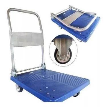 Imagem de Carrinho dobravel carga ate 150kg multiuso transporte  plataforma arma