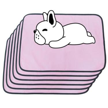 Imagem de 6 Caminhas para Cães e Gatos Dobrável 200 Lavagens 70x50 Rosa Antipulg