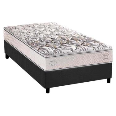 Imagem de  Cama Box Solteiro: Colchão Ortopédico Herval AG65 ErgoPlus C1604 + Base CRC Suede Gray(88x188)