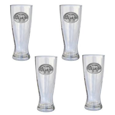 Imagem de CMC Heritage Pewter Wildlife Racehorse Pilsner conjunto de 4, tamanho único
