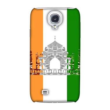 Imagem de AMZER Capa traseira rígida de encaixe feita à mão com estampa de designer fina para Samsung Galaxy S4 GT-I9500 - The Taj Mahal- Bandeira da Índia HD, capa traseira ultra leve