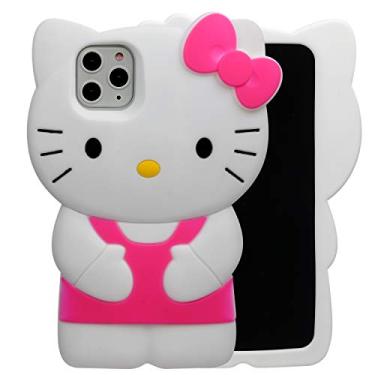 Imagem de MONEHOYSY Capa de desenho animado para iPhone 16 Pro Max 6,9 polegadas, moda fofa 3D gatinho fofo kawaii silicone macio animal tectivo gel choque de gel capa traseira para crianças mulheres meninas