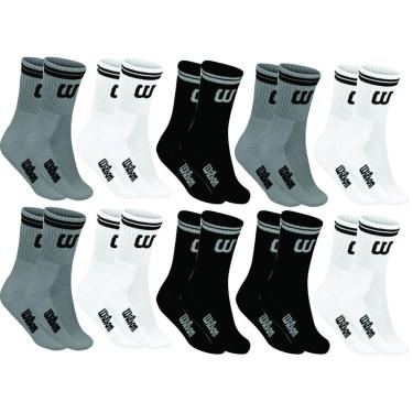 Imagem de Kit 10 Meias Cano Alto Masculina Adulto