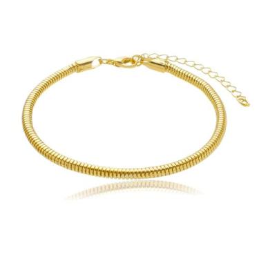 Imagem de Pulseira Para Berloques Com Extensor Banhado a Ouro 18k - Work Semijoi