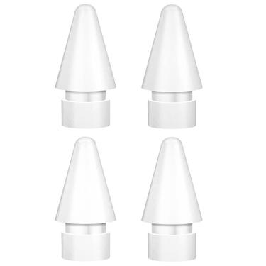 Imagem de BLEBLE Pontas de substituição para Apple Pencil 1ª/2ª geração e Logitech Crayon, ponta fina com controle de precisão para iPad Pro/Air/Mini Pencil, pacote com 4, branco