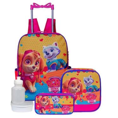 Imagem de Kit Mochila Infantil Com Carrinho Para Menina Patrulha Skye - JM Crian