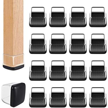 Imagem de Ezprotekt 24 Peças Deslizantes de Perna de Cadeira para Carpete, Deslizadores de Cadeira Quadrados, Tampas Protetoras de Pernas de Móveis, Protetores de Carpete, Pés de Mesa Cobrem Copos, Controles De