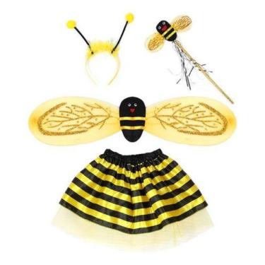 Imagem de Fantasia De Abelha Asa Varinha Tiara Saia Carnaval Cosplay - H2, 90 a 