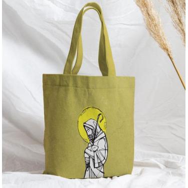 Imagem de Bolsa Sacola Artesanal de Tecido Jesus o Bom Pastor - CoreDecore
