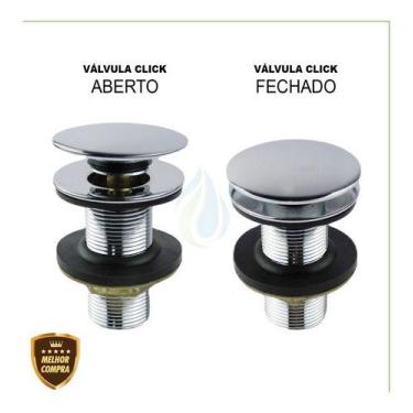 Imagem de Válvula Click Up Inteligente Em Aço Inox Pia Cuba 7/8  Cores - Confian