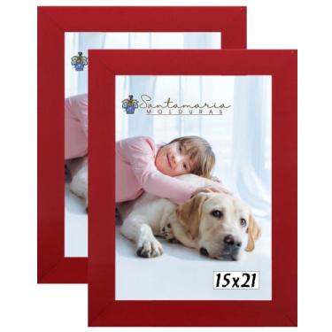 Imagem de Kit 2 Molduras Porta Retrato 15X21 Vermelho - Santamaria Molduras