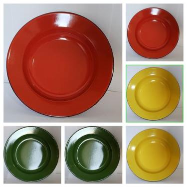 Imagem de Prato Esmaltado Cor Sortido N.22 Metallouça  Kit 6 Unidades