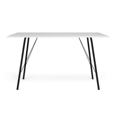 Imagem de Mesa de Jantar Retangular Paraty Branca e Preta 120 cm - New Green