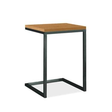 Imagem de Mesa Apoio Lateral Sofá Quadrada Vintage - Reevall, Preto