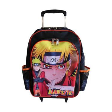 Imagem de Mochila de rodinhas mochilete naruto infantil escolar meninos desenho 