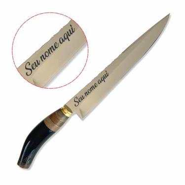 Imagem de Faca Churrasco Chifre Invertido 8p Personalizada Nome +Caixa - Patron