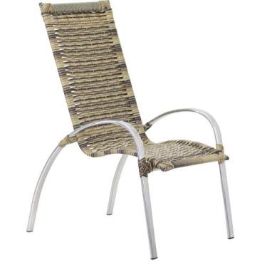 Imagem de Cadeira em Alumínio Garden Para Área Varanda Piscina Trama, Capuccino
