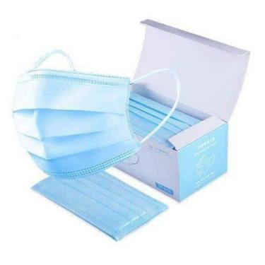 Imagem de Máscara Descartável 3 dobras c/ elastico 50 Unidades Azul - inoven