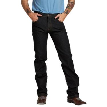 Imagem de Calça Jeans Masculina Tradicional Reta Com Lycra Barra Larga - Pura Ra