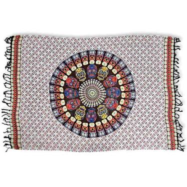 Imagem de Canga de Praia Retangular Viscose Estampa Mandala Mexicana - Sarat Mod