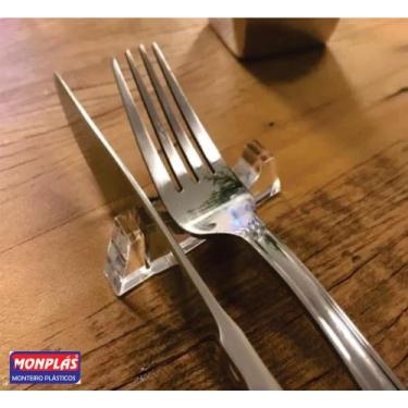 Imagem de Descanso para Talheres em Acrílico Cristal - KIT 10 peças - MONPLÁS MO