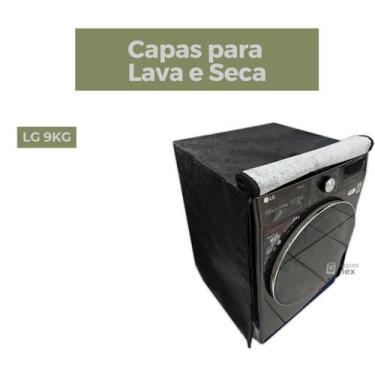 Imagem de Capa para lava e seca lg 9kg impermeável flex - Capas Flex, Preto