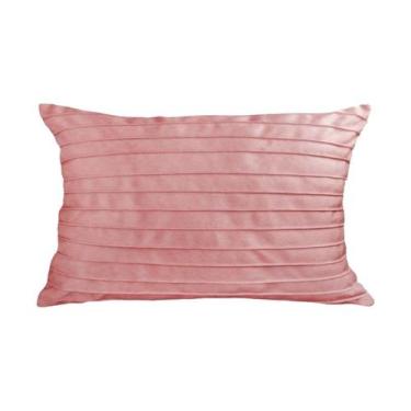 Imagem de Capa para Almofada Drapeada Line em Veludo Retangular Rose - Díspar De