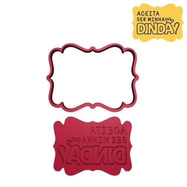 Imagem de Cortador Batizado Aceita Ser Minha Dinda com Coroa - DOCE IMPRESSO,  1