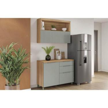Imagem de Kit Cozinha Modulada 2 Peças Marquesa (1Aéreo+1Balcão) C2P29 Nature/Ve