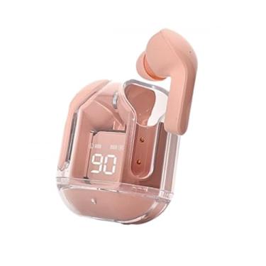 Imagem de Fone de Ouvido Intra-auricular Bluetooth 5.3, Case de Carregamento Transparente com LED Digital, Cor Salmão