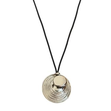 Imagem de Cykdohy Colar geométrico irregular para mulheres e homens, pingente redondo, exclusivo, ajustável, corda de couro, gargantilha vintage hippie de inverno, colares personalizados, joias estéticas,