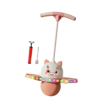 Imagem de Dynwave Bola de Pogo de Gado com Alça Bola de Pogo Saltitante Brinquedo de Salto de Pogo para Brinquedos de Playground Exercício Equilíbrio Capacidade Meninos, Rosa