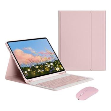 Imagem de Capa Tablet + Teclado Bluetooth + Mouse Para iPad Air4/Air5 10.9 Polegadas(rosa, Teclado comum)
