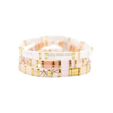 Imagem de Mack and Rex | Totalmente chique - PULSEIRA TILA BEAD BRACELET STACK OF 3, 8.50 Inches - 5X, Vidro, Miçangas