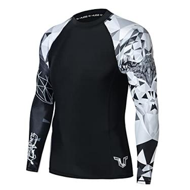 Imagem de Rash Guard de compressão de secagem rápida com proteção UV da Série Wildling da Huge Sport, Eagle, XX-Large