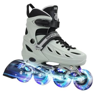 Imagem de SUPER YOUNGSTER Patins em linha ajustáveis para meninos e meninas de 4 a 12 anos com ro...