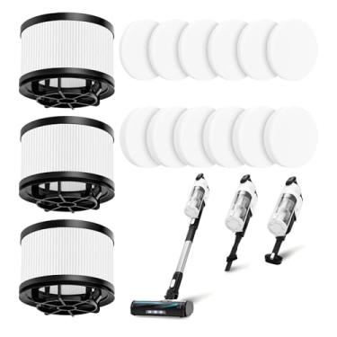 Imagem de iSingo Filtro HEPA para Aspirador de Pó Sem Fio LEVOIT LVAC-200, 3 Pós-Motor + 6 Filtros Pré-Motor, Peça de Substituição LSV-V201-WUS