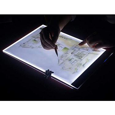Imagem de WuXingMeiLi Caixa de Luz Led Portátil Ultrafina A5 Tracer com Cabo Usb Brilho Regulável Caixa de Luz para Traçado de Arte Led Almofada de Luz para Artistas Desenho Esboço Animação (, Branco)