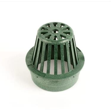 Imagem de One Stop Outdoor tampa de grade de drenagem de átrio redonda externa verde de 4" feita nos EUA premium - cabe em esgoto de 4" polegadas e tubo de drenagem/acessórios, também cabe em tubo de