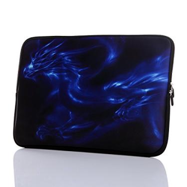 Imagem de Capa para laptop de neoprene de 11,6 polegadas a 12,5 polegadas com alça oculta para 11 11,6 12 12,2 12,5 polegadas MacBook/Tablet/Netbook, Blue Dragon, 15-15.6 Inch