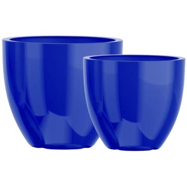 Imagem de Kit 2 Vasos Cachepot Fibra Vidro 57cm E 45cm Plantas Cores (Azul Royal)