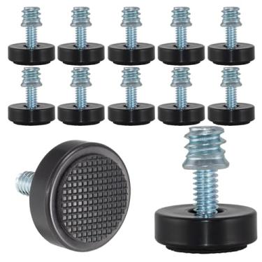 Imagem de Nivelador de móveis ajustável de 1/4-20, parafusos de borracha para pés de nivelamento de móveis rosqueados, niveladores de pés rosqueados para móveis, nivelamento deslizante para mesa, cadeira,