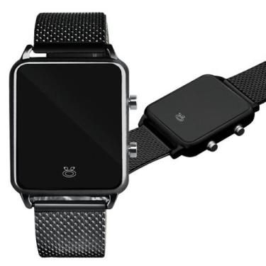 Imagem de relogio feminino social digital led aço inox original casual presente 