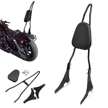 Imagem de PBYMT Almofada de almofada de encosto de barra lateral para passageiro destacável compatível com Harley Sportster Super Low Iron XL 1200 883 2004-2020