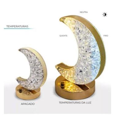 Imagem de Luminária Mesa Lua Lâmpada Quarto Luxuosa Cristal Acrílico 3