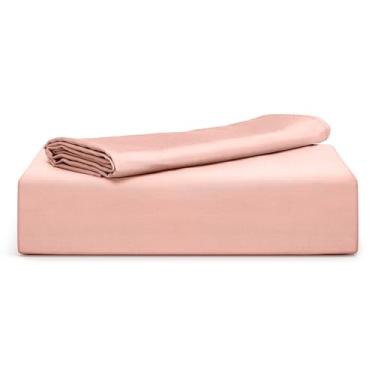 Imagem de Conjunto de capa de edredom de bambu Tafts, tamanho solteiro - conjunto de edredom 100% puro orgânico viscose bambu - edredom 400 fios de bambu e 1 fronha - 2 peças - sensação de seda, resfriamento, antiestática, hipoalergênica (blush)