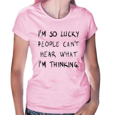 Imagem de Baby Look I'm so Lucky  - Foca na Moda, Rosa bebê, GG